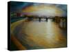 Barnes Bridge, 2006 Thames River Sunset-Lee Campbell-Stretched Canvas