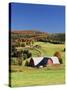 Barnet, View of Farm in Autumn, Northeast Kingdom, Vermont, USA-Walter Bibikow-Stretched Canvas