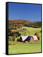 Barnet, View of Farm in Autumn, Northeast Kingdom, Vermont, USA-Walter Bibikow-Framed Stretched Canvas