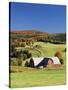 Barnet, View of Farm in Autumn, Northeast Kingdom, Vermont, USA-Walter Bibikow-Stretched Canvas
