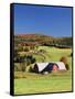 Barnet, View of Farm in Autumn, Northeast Kingdom, Vermont, USA-Walter Bibikow-Framed Stretched Canvas