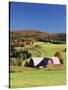 Barnet, View of Farm in Autumn, Northeast Kingdom, Vermont, USA-Walter Bibikow-Stretched Canvas
