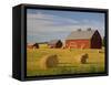 Barns and Hay Bales in Field-Darrell Gulin-Framed Stretched Canvas
