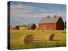 Barns and Hay Bales in Field-Darrell Gulin-Stretched Canvas