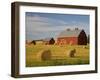 Barns and Hay Bales in Field-Darrell Gulin-Framed Premium Photographic Print