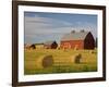 Barns and Hay Bales in Field-Darrell Gulin-Framed Premium Photographic Print