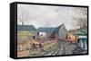 Barns in Winter, 1943-Tristram Paul Hillier-Framed Stretched Canvas