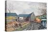 Barns in Winter, 1943-Tristram Paul Hillier-Stretched Canvas