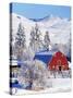 Barns in winter, Methow Valley, Washington, USA-Charles Gurche-Stretched Canvas