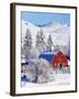 Barns in winter, Methow Valley, Washington, USA-Charles Gurche-Framed Premium Photographic Print