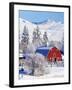 Barns in winter, Methow Valley, Washington, USA-Charles Gurche-Framed Premium Photographic Print