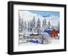 Barns in winter, Methow Valley, Washington, USA-Charles Gurche-Framed Photographic Print