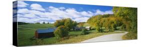 Barns Near a Road, Jenny Farm, Vermont, New England, USA-null-Stretched Canvas