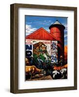 "Barnside Circus Poster," August 4, 1945-Stevan Dohanos-Framed Giclee Print