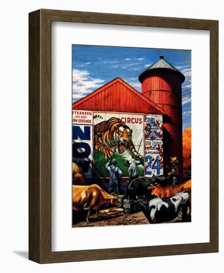 "Barnside Circus Poster," August 4, 1945-Stevan Dohanos-Framed Giclee Print