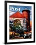 "Barnside Circus Poster," Saturday Evening Post Cover, August 4, 1945-Stevan Dohanos-Framed Giclee Print