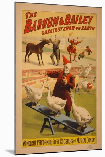 Barnum and Bailey Circus poster, c.1900-null-Mounted Giclee Print