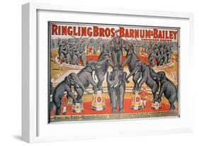 Barnum and Bailey Circus Poster-American School-Framed Giclee Print