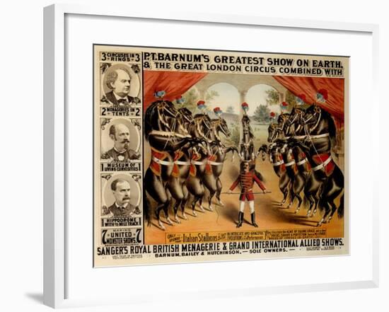 Barnum's Greatest Show on Earth, 1882-null-Framed Giclee Print