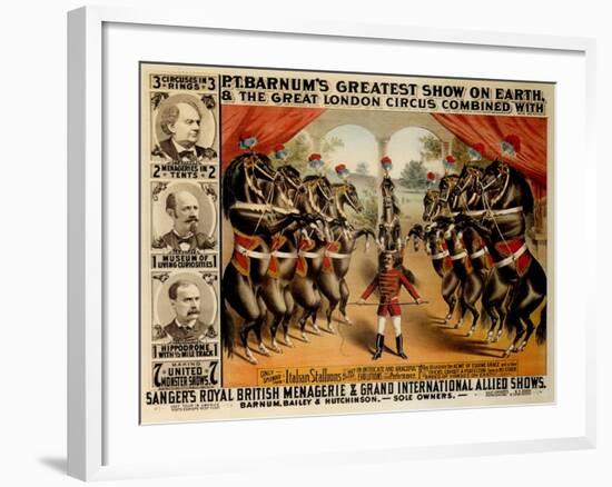 Barnum's Greatest Show on Earth, 1882-null-Framed Giclee Print