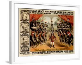 Barnum's Greatest Show on Earth, 1882-null-Framed Giclee Print