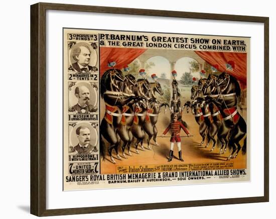 Barnum's Greatest Show on Earth, 1882-null-Framed Giclee Print