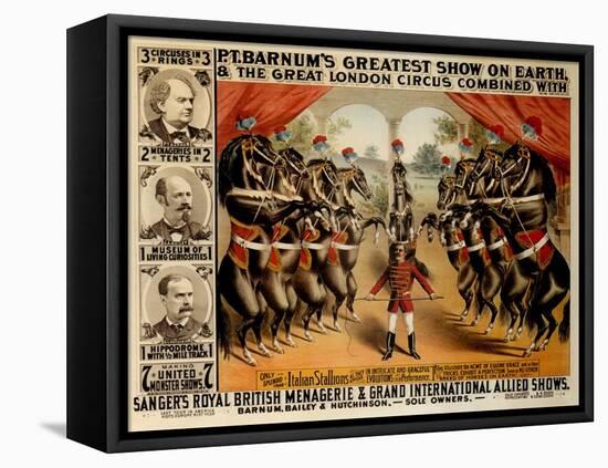 Barnum's Greatest Show on Earth, 1882-null-Framed Stretched Canvas