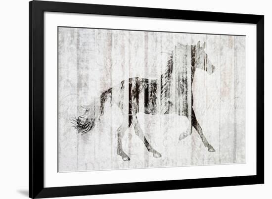 Barnwood Horse 2-Kimberly Allen-Framed Art Print