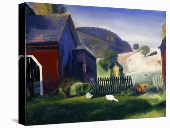 Barnyard and Chickens-George Wesley Bellows-Stretched Canvas