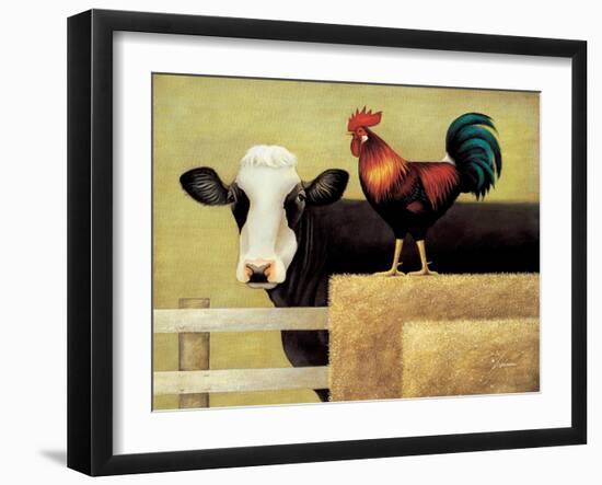 Barnyard Cow-Lowell Herrero-Framed Art Print