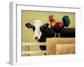 Barnyard Cow-Lowell Herrero-Framed Art Print