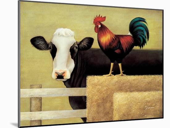 Barnyard Cow-Lowell Herrero-Mounted Art Print