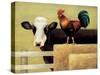 Barnyard Cow-Lowell Herrero-Stretched Canvas