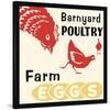 Barnyard Poultry-Farm Eggs-Retro Series-Stretched Canvas