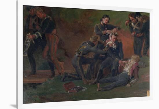 Baron Jean Dominique Larrey Tending the Wounded at the Battle of Moscow, 7th September 1812-Louis Lejeune-Framed Giclee Print