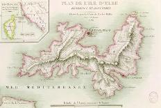 Map of the Island of Elba, 1814-Baron Louis Albert Bacler D'albe-Mounted Giclee Print