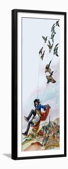 Baron Munchausen Being Carried Away by Ducks-Nadir Quinto-Framed Premium Giclee Print