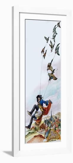 Baron Munchausen Being Carried Away by Ducks-Nadir Quinto-Framed Giclee Print