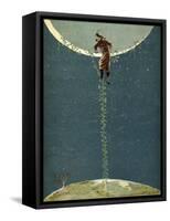 Baron Munchausen Climbs Up to the Moon by Way of a Turkey Bean Plant, from 'The Adventures of…-Alphonse Adolphe Bichard-Framed Stretched Canvas