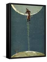 Baron Munchausen Climbs Up to the Moon by Way of a Turkey Bean Plant, from 'The Adventures of…-Alphonse Adolphe Bichard-Framed Stretched Canvas