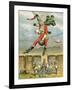 Baron Munchausen Flying over the Enemy Lines on a Cannon Ball-null-Framed Giclee Print