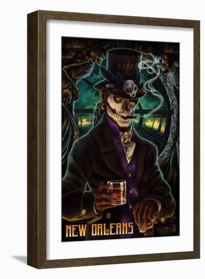 Baron Samedi Voodoo - New Orleans, Louisiana-Lantern Press-Framed Art Print