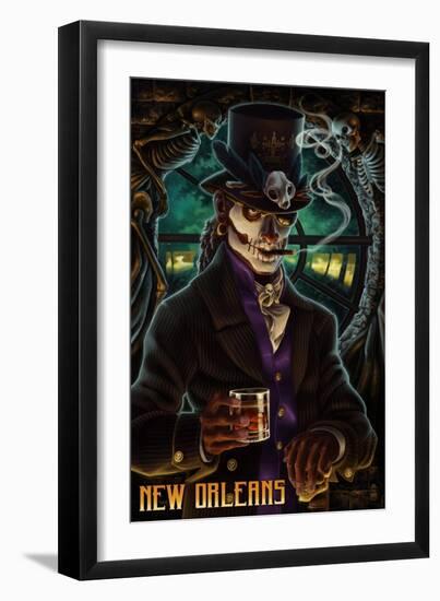 Baron Samedi Voodoo - New Orleans, Louisiana-Lantern Press-Framed Art Print