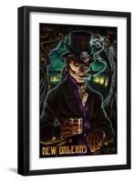 Baron Samedi Voodoo - New Orleans, Louisiana-Lantern Press-Framed Art Print