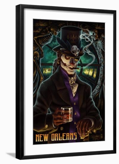 Baron Samedi Voodoo - New Orleans, Louisiana-Lantern Press-Framed Art Print