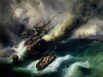 Naval Battle in Chesapeake Bay, 3rd September 1781, 1848-Baron Theodore Gudin-Giclee Print