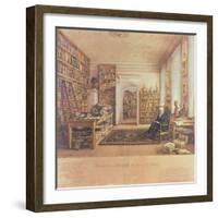 Baron Von Humboldt (1769-1859) in His Library-Eduard Hildebrandt-Framed Giclee Print