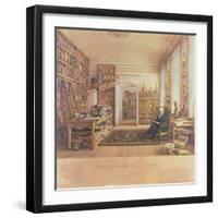 Baron Von Humboldt (1769-1859) in His Library-Eduard Hildebrandt-Framed Giclee Print