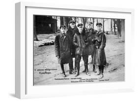 Baron Von Richthofen with Fellow Pilots, Including His Brother Lothar-German photographer-Framed Giclee Print