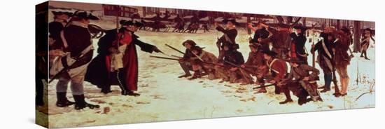 Baron Von Steuben Drilling American Recruits at Valley Forge in 1778, 1911-Edwin Austin Abbey-Stretched Canvas